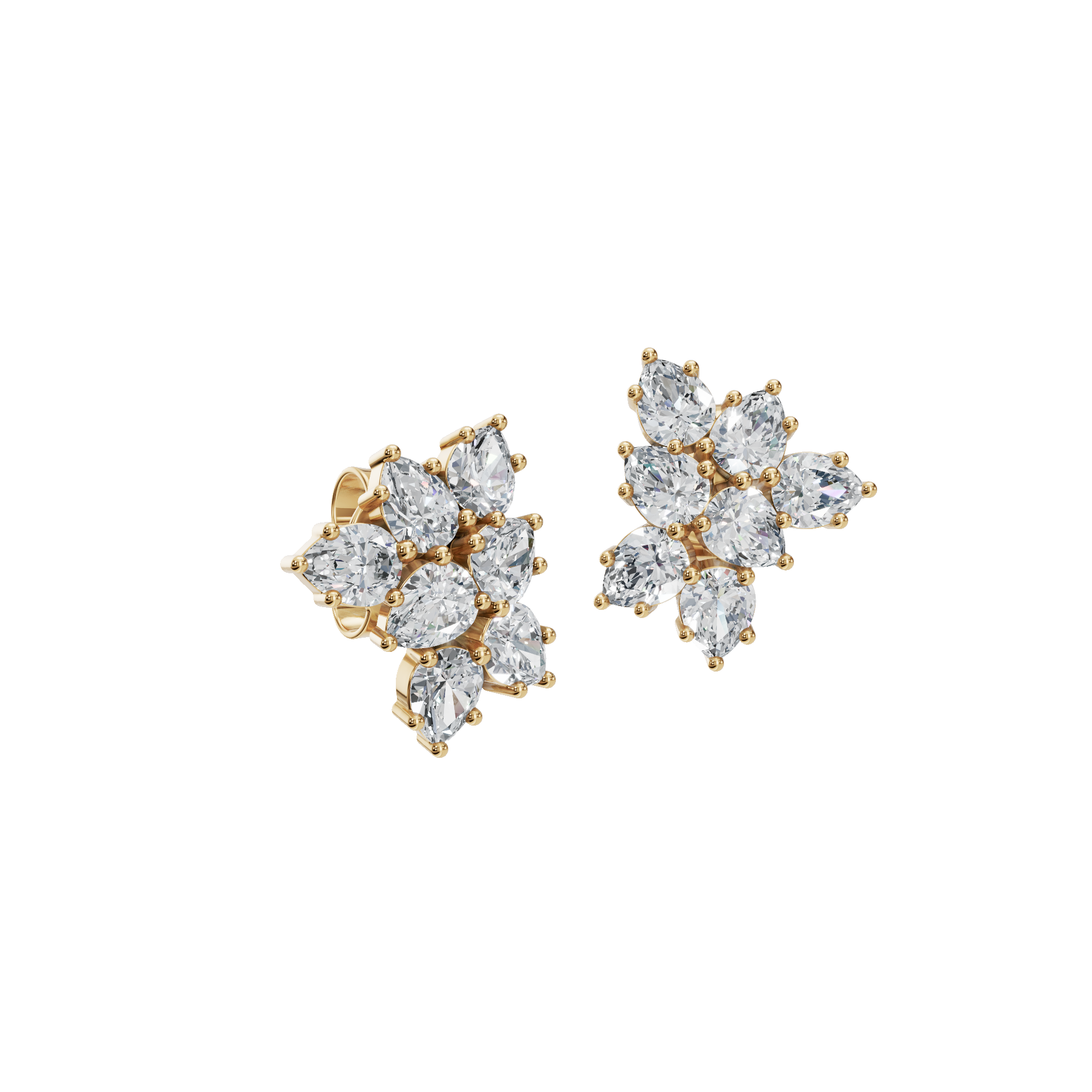 Midnight Bloom Lab Grown Diamond Cluster Studs