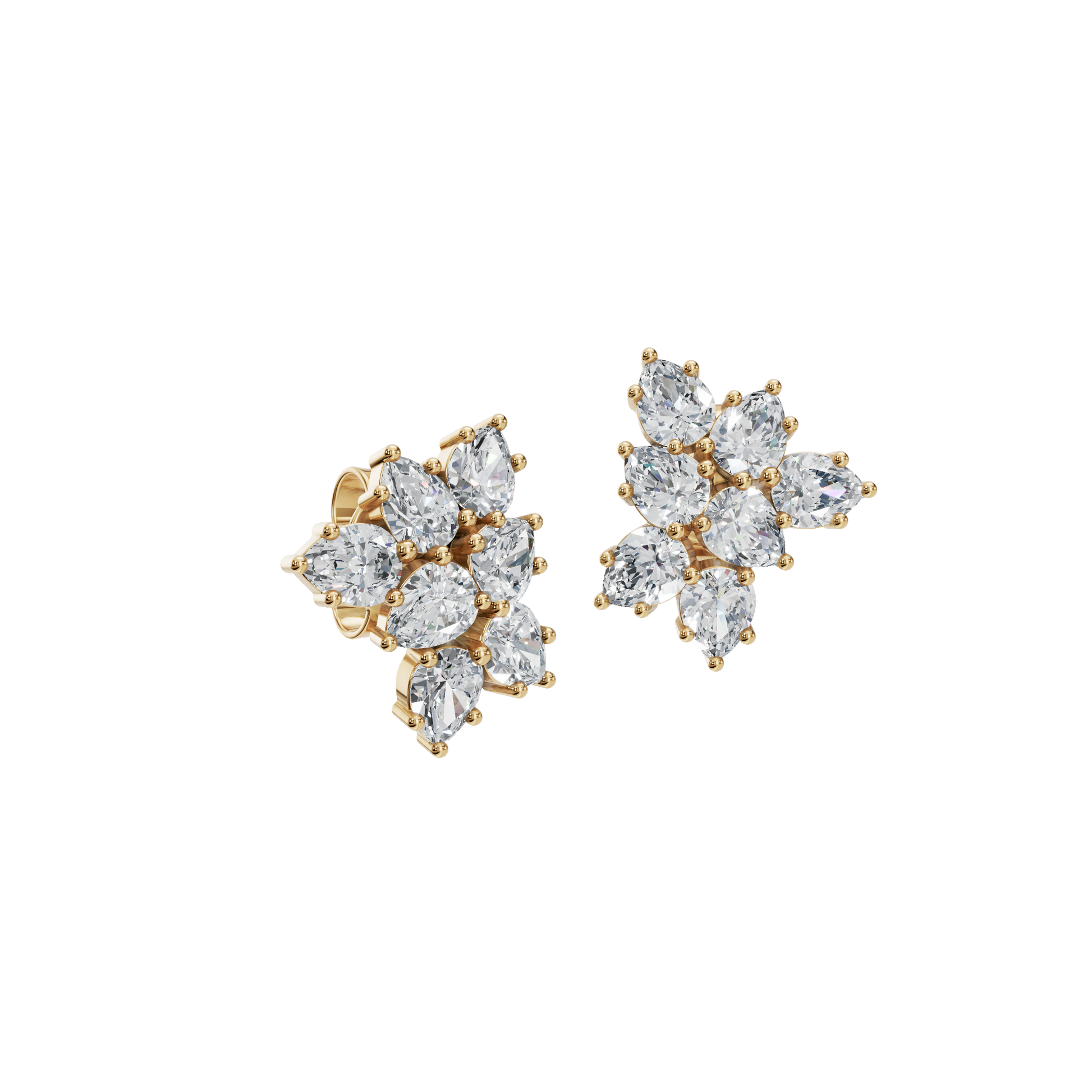 Midnight Bloom Lab Grown Diamond Cluster Studs