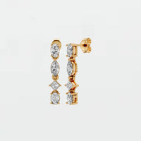 Rosalind Oval Marquise Princess Diamond Drop Earrings