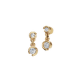 Modern Minimalist Round Cut Diamond Bezel Set Hoop Earrings