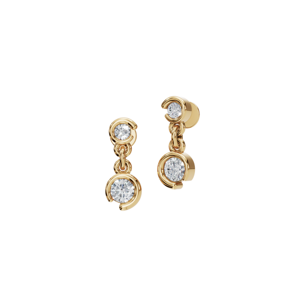 0.42 CTW Lab Grown Diamond Drop Earrings | Modern Bezel Set Dangle Earrings