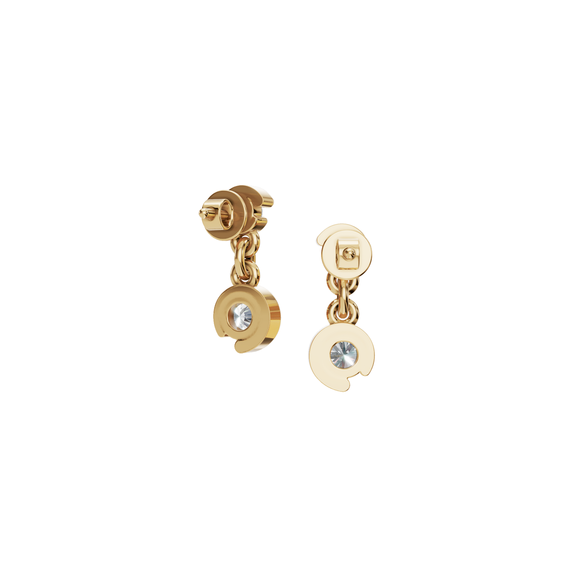 Diamond Dangle Stud Earrings with Bezel Setting for Daily Wear