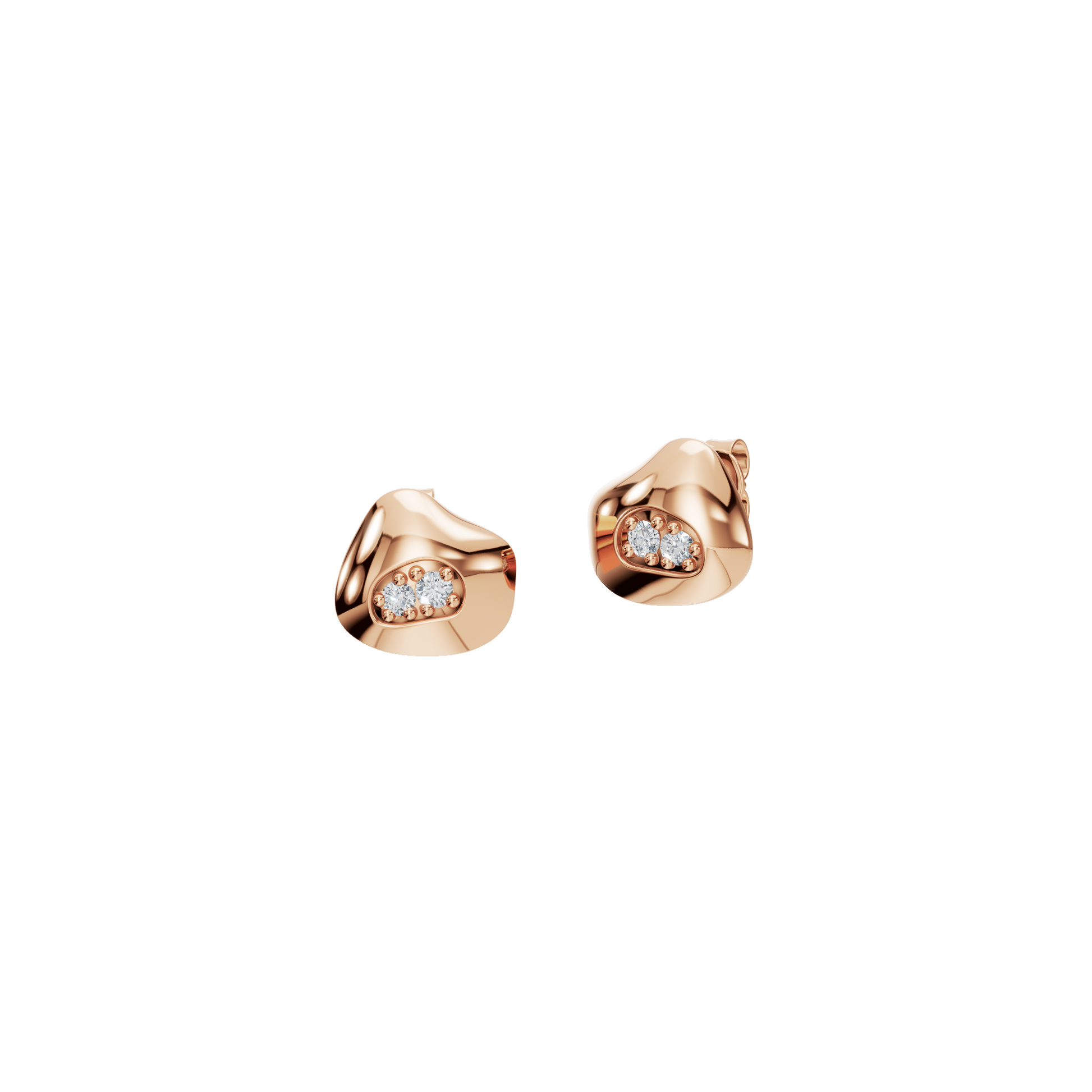 0.190 CT Round Diamond Polished Cluster Earrings – Sleek Minimal Style