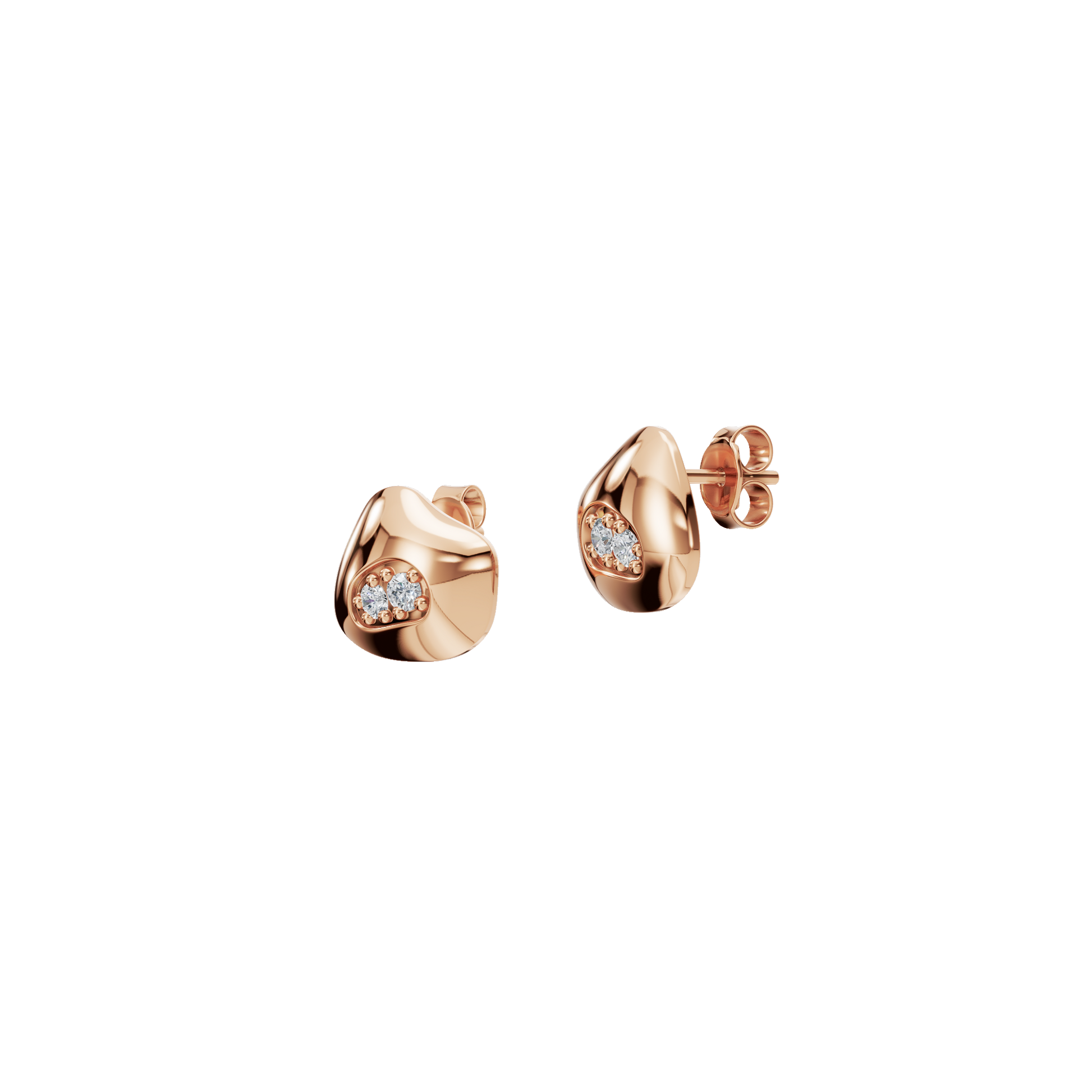 0.190 CT Round Diamond Polished Cluster Earrings – Sleek Minimal Style