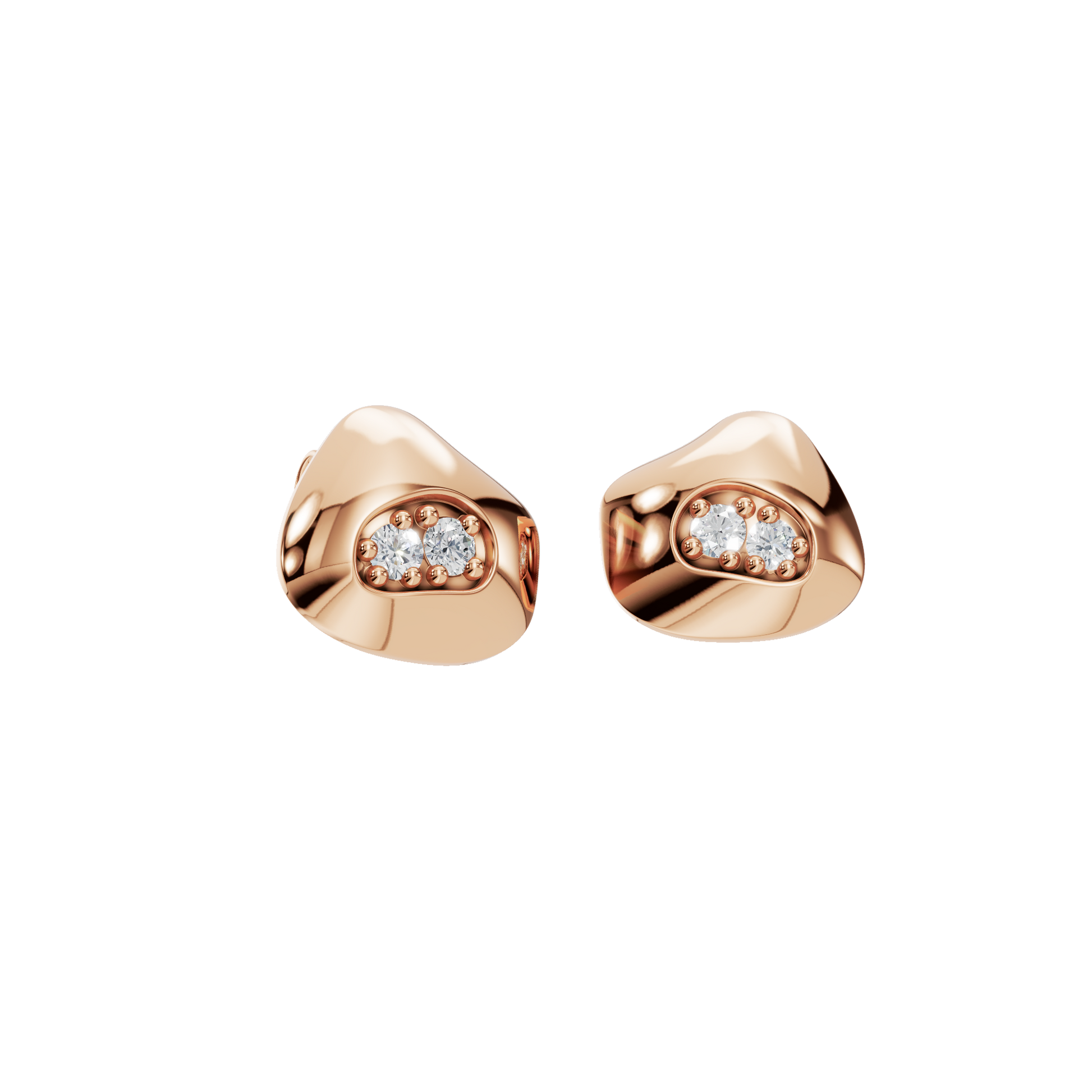 0.190 CT Round Diamond Polished Cluster Earrings – Sleek Minimal Style