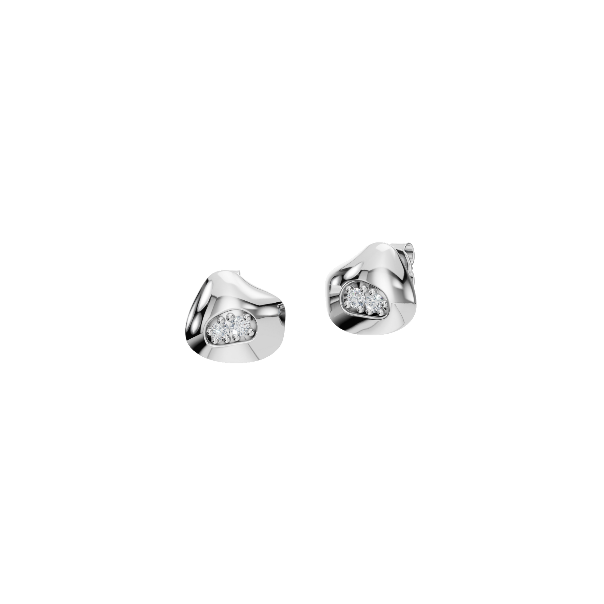 0.190 CT Round Diamond Polished Cluster Earrings – Sleek Minimal Style