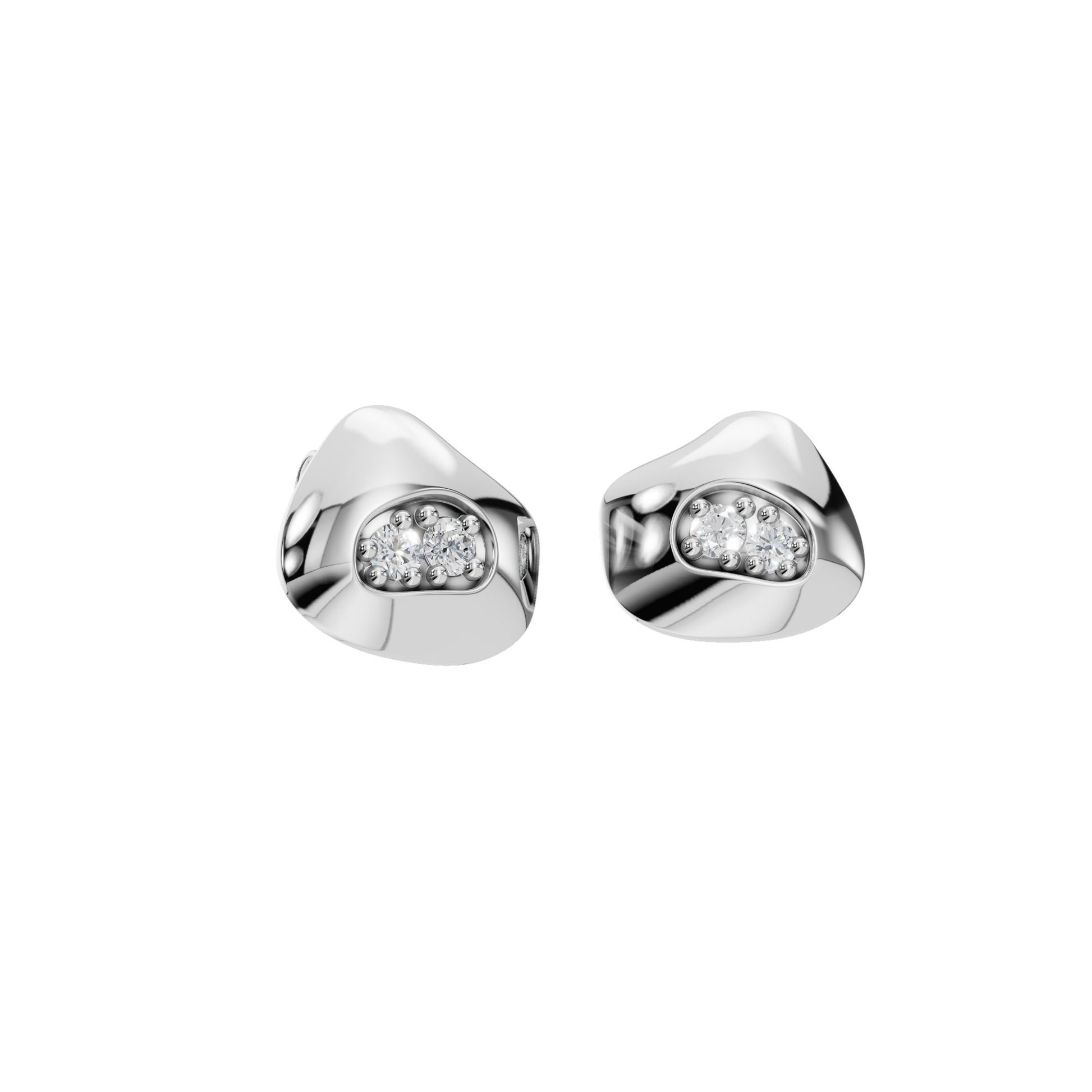 0.190 CT Round Diamond Polished Cluster Earrings – Sleek Minimal Style