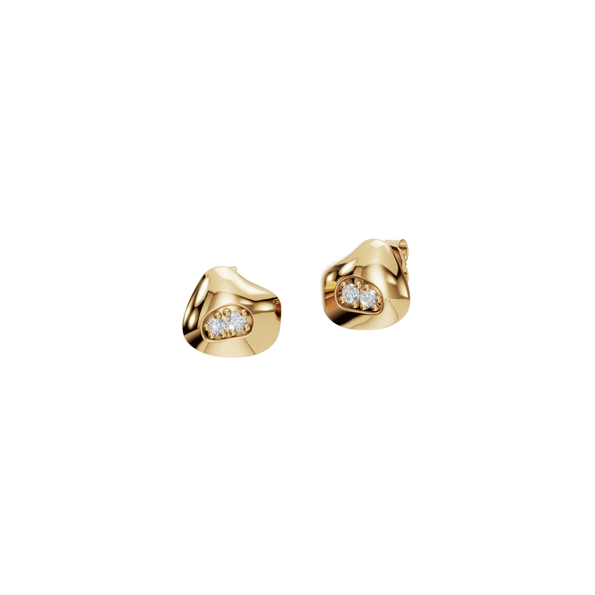 0.190 CT Round Diamond Polished Cluster Earrings – Sleek Minimal Style