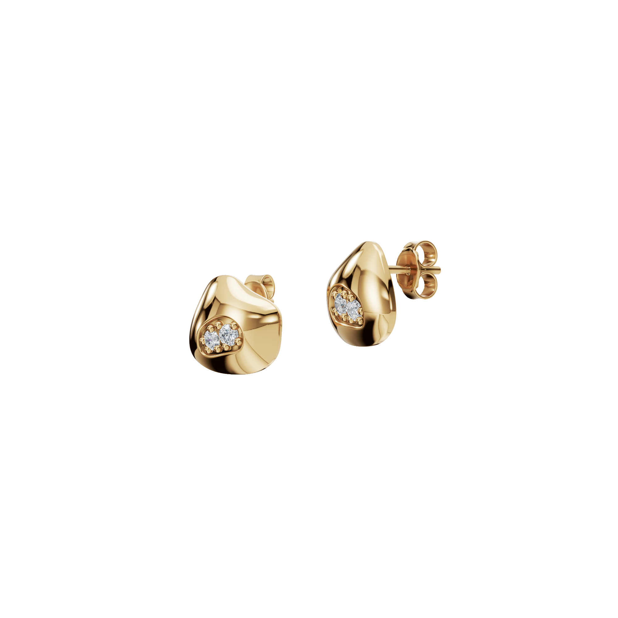 0.190 CT Round Diamond Polished Cluster Earrings – Sleek Minimal Style