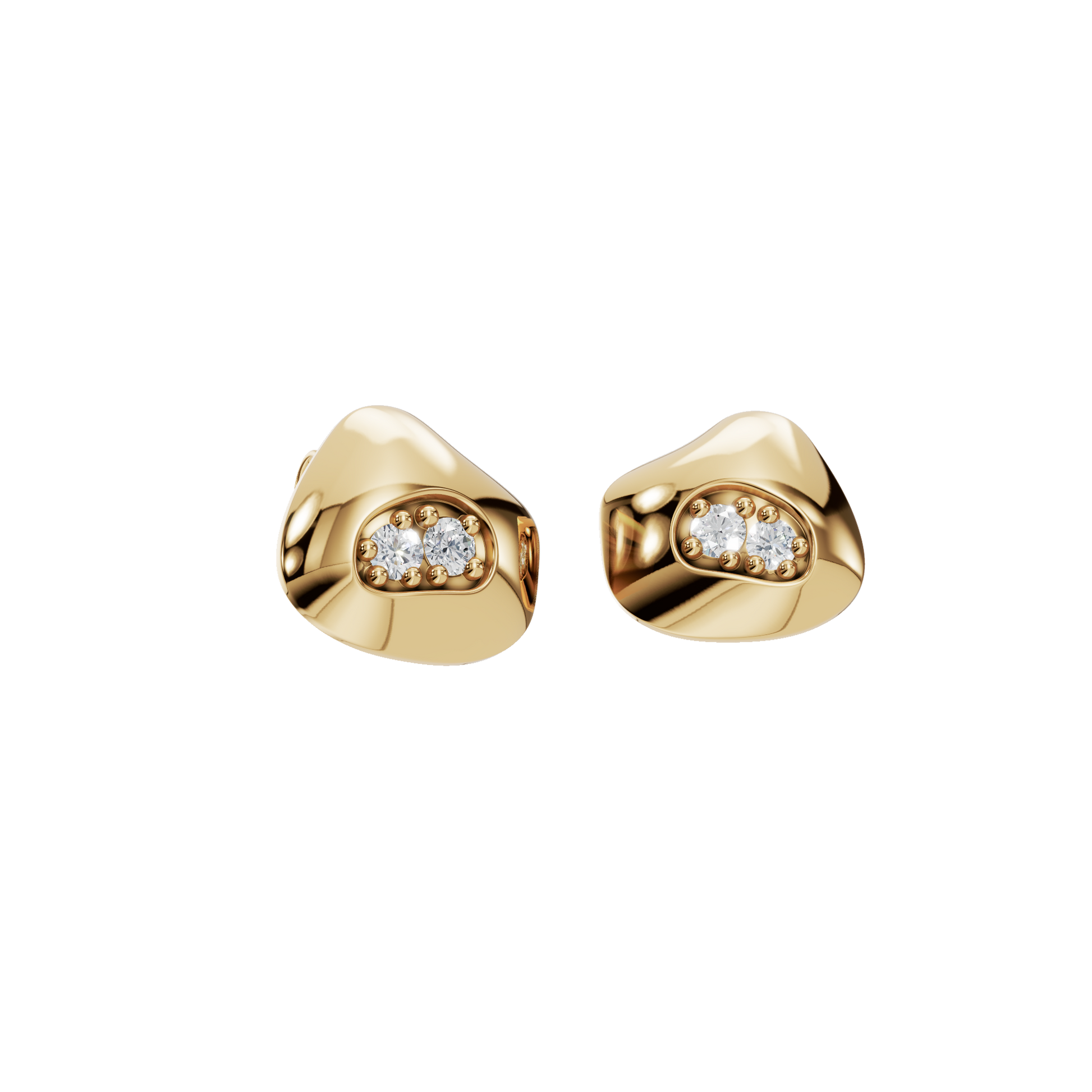0.190 CT Round Diamond Polished Cluster Earrings – Sleek Minimal Style