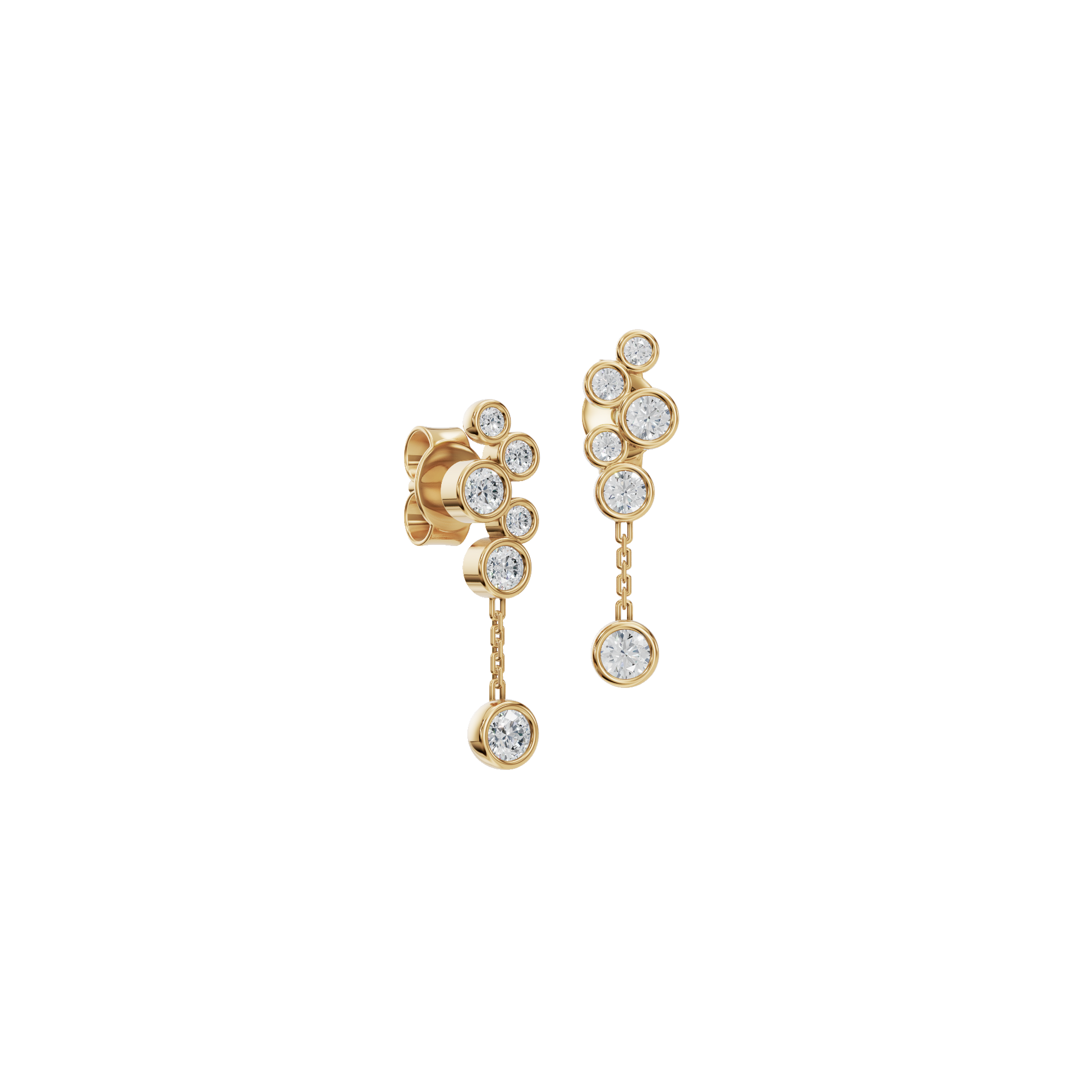 Modern Bezel Diamond Drop Earrings for Everyday Elegance