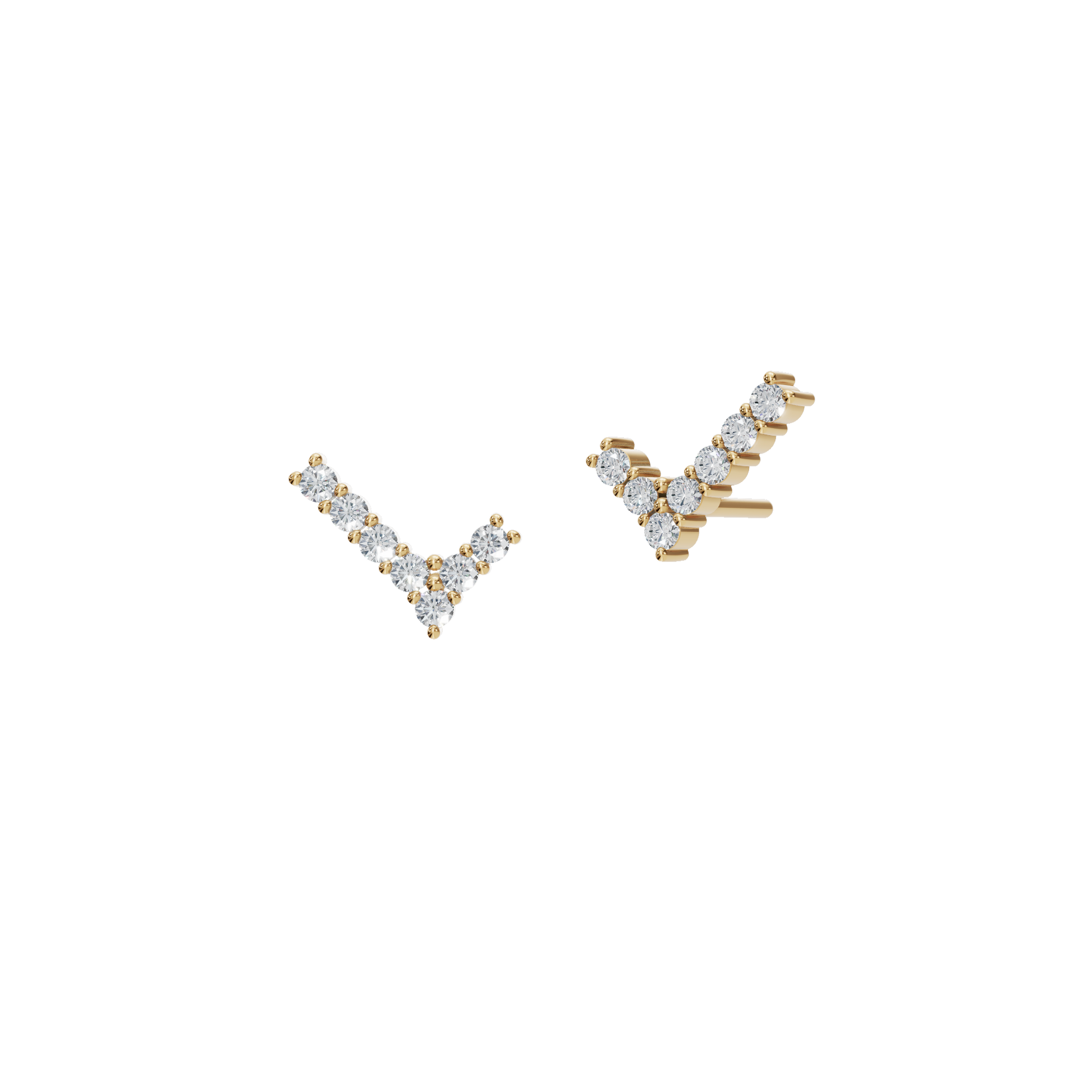 Modern Goddess V-Line Lab Grown Diamond Stud Earrings