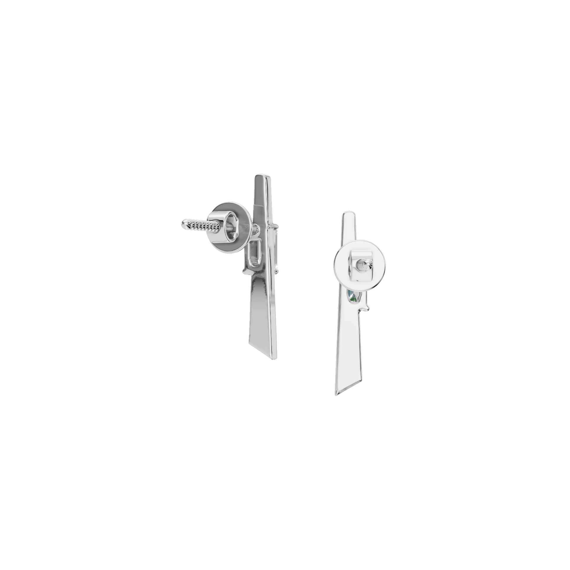 0.30 CTW Emerald Cut Diamond Bar Stud Earrings