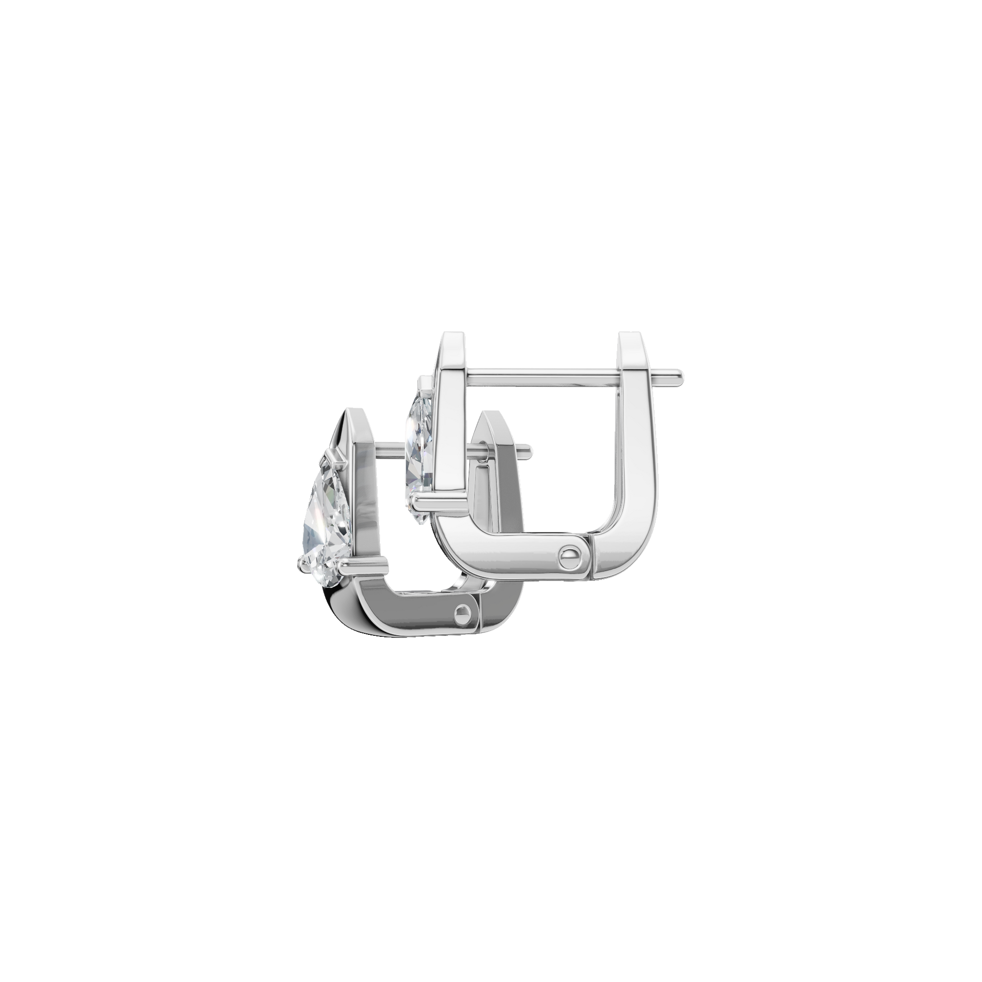 Elegant Pear Diamond Huggies with Modern Sculpted Setting