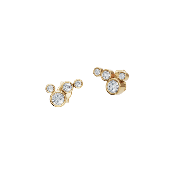 0.45 CTW Round Diamond Minimalist Bubble Stud Earrings for Women
