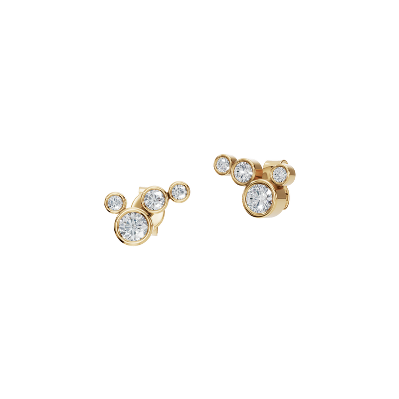 0.45 CTW Round Diamond Minimalist Bubble Stud Earrings for Women