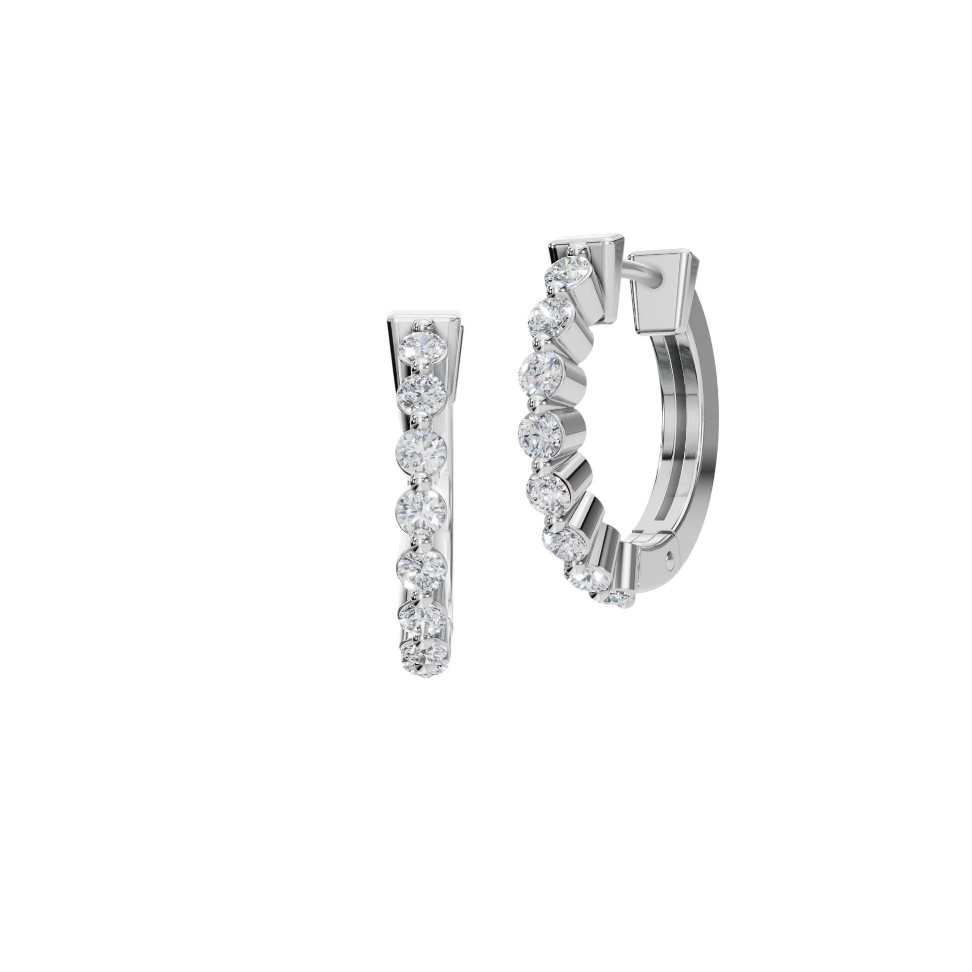 0.46 CTW Lab Grown Diamond Hoop Earrings | Inside Out Diamond Huggie Hoops