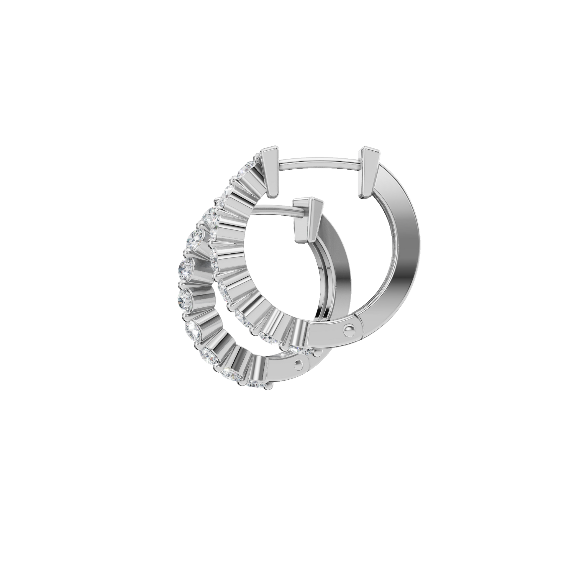 0.46 CTW Lab Grown Diamond Hoop Earrings | Inside Out Diamond Huggie Hoops