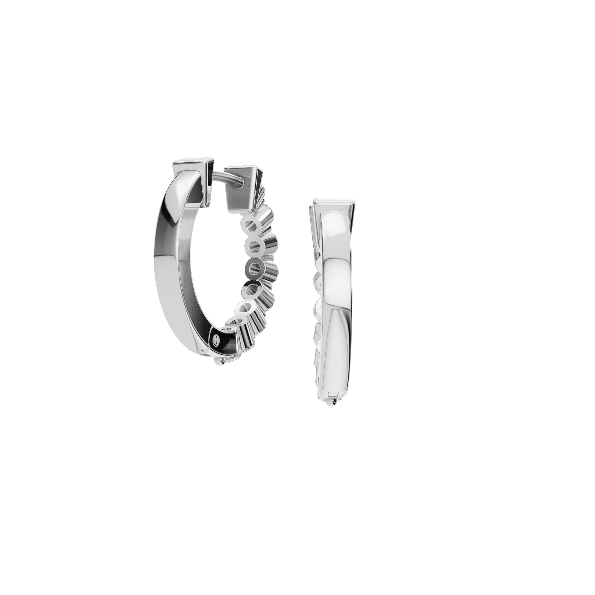 0.46 CTW Lab Grown Diamond Hoop Earrings | Inside Out Diamond Huggie Hoops