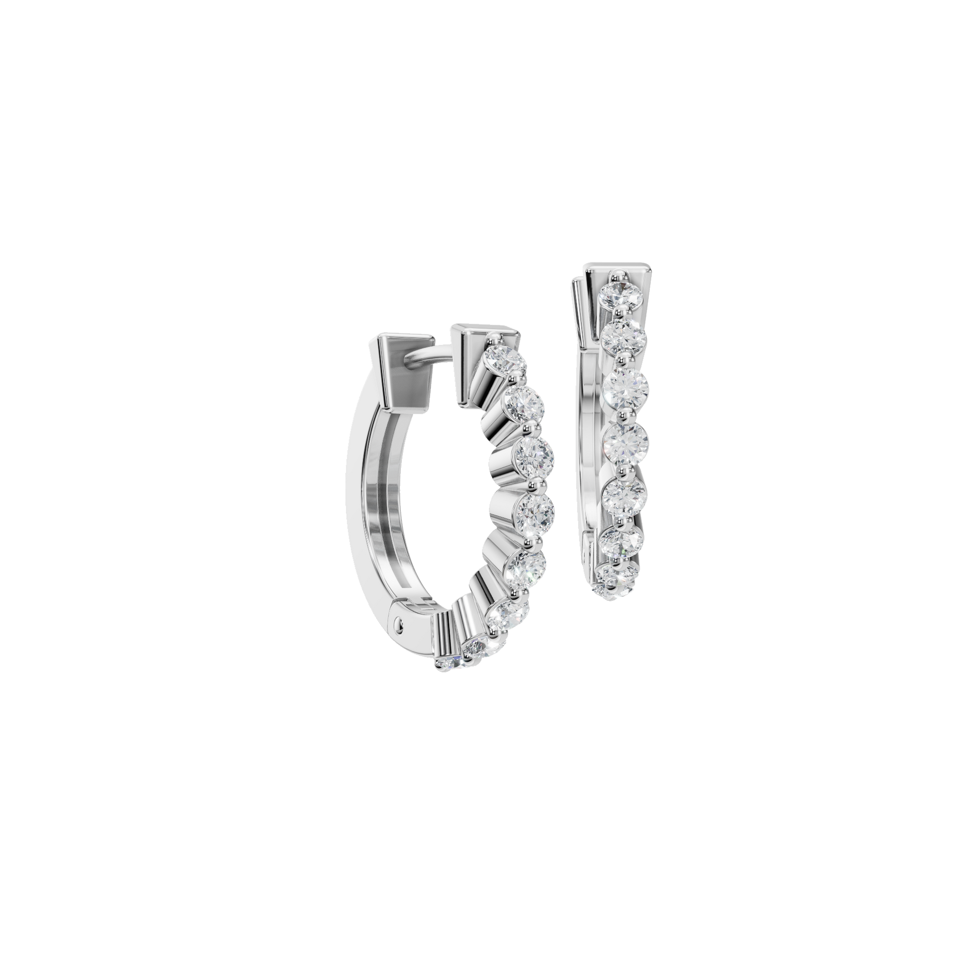 0.46 CTW Lab Grown Diamond Hoop Earrings | Inside Out Diamond Huggie Hoops