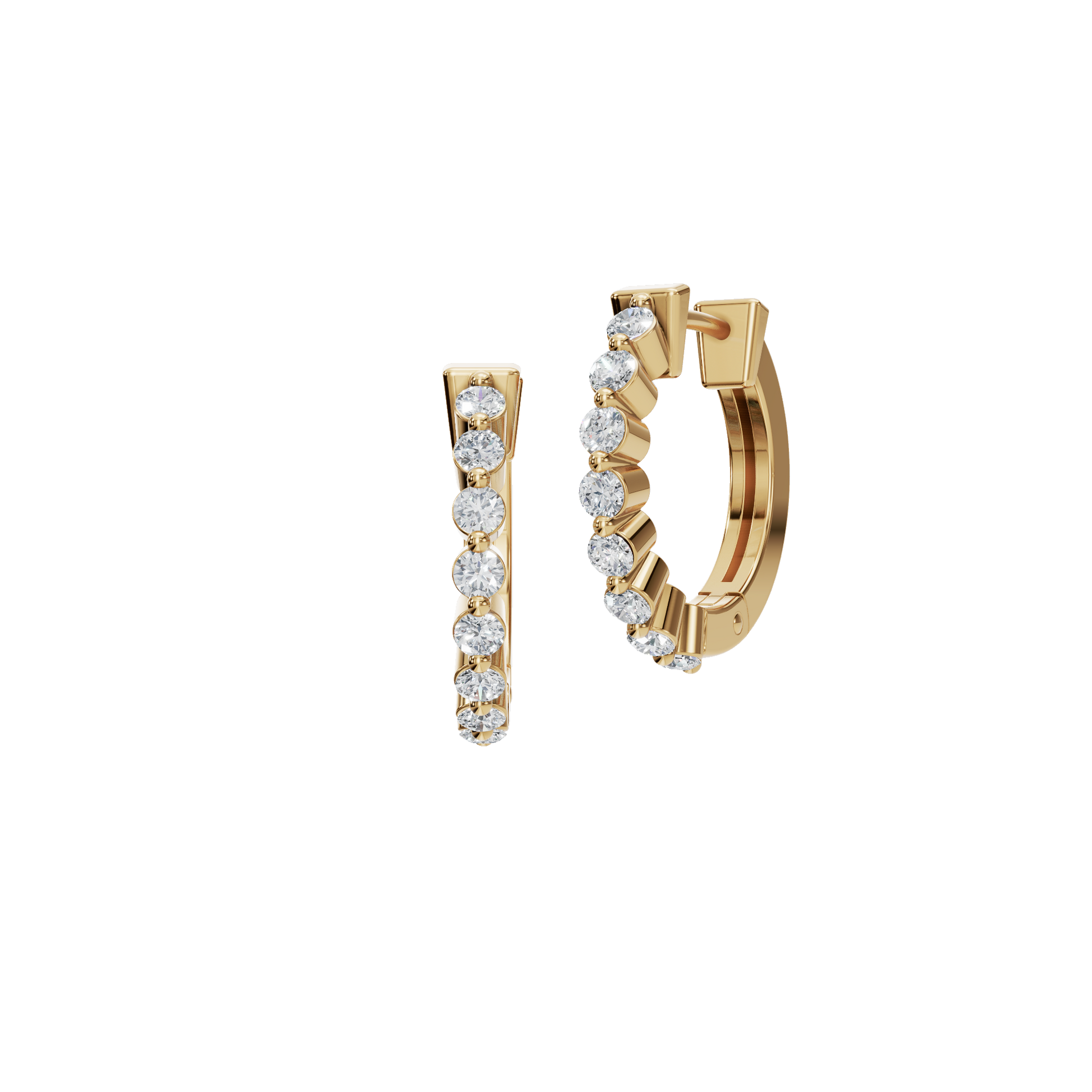 0.46 CTW Lab Grown Diamond Hoop Earrings | Inside Out Diamond Huggie Hoops
