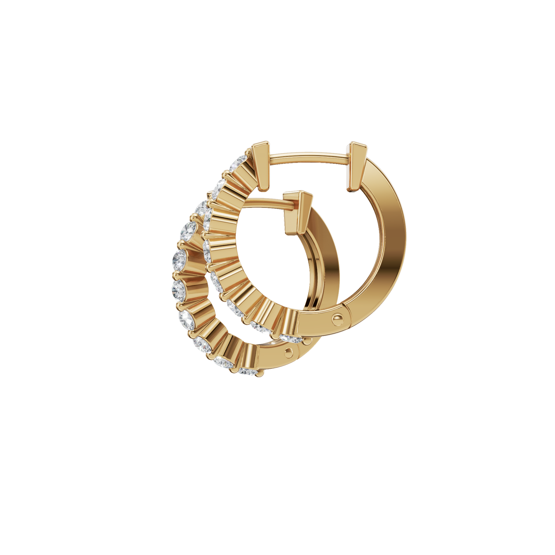 0.46 CTW Lab Grown Diamond Hoop Earrings | Inside Out Diamond Huggie Hoops