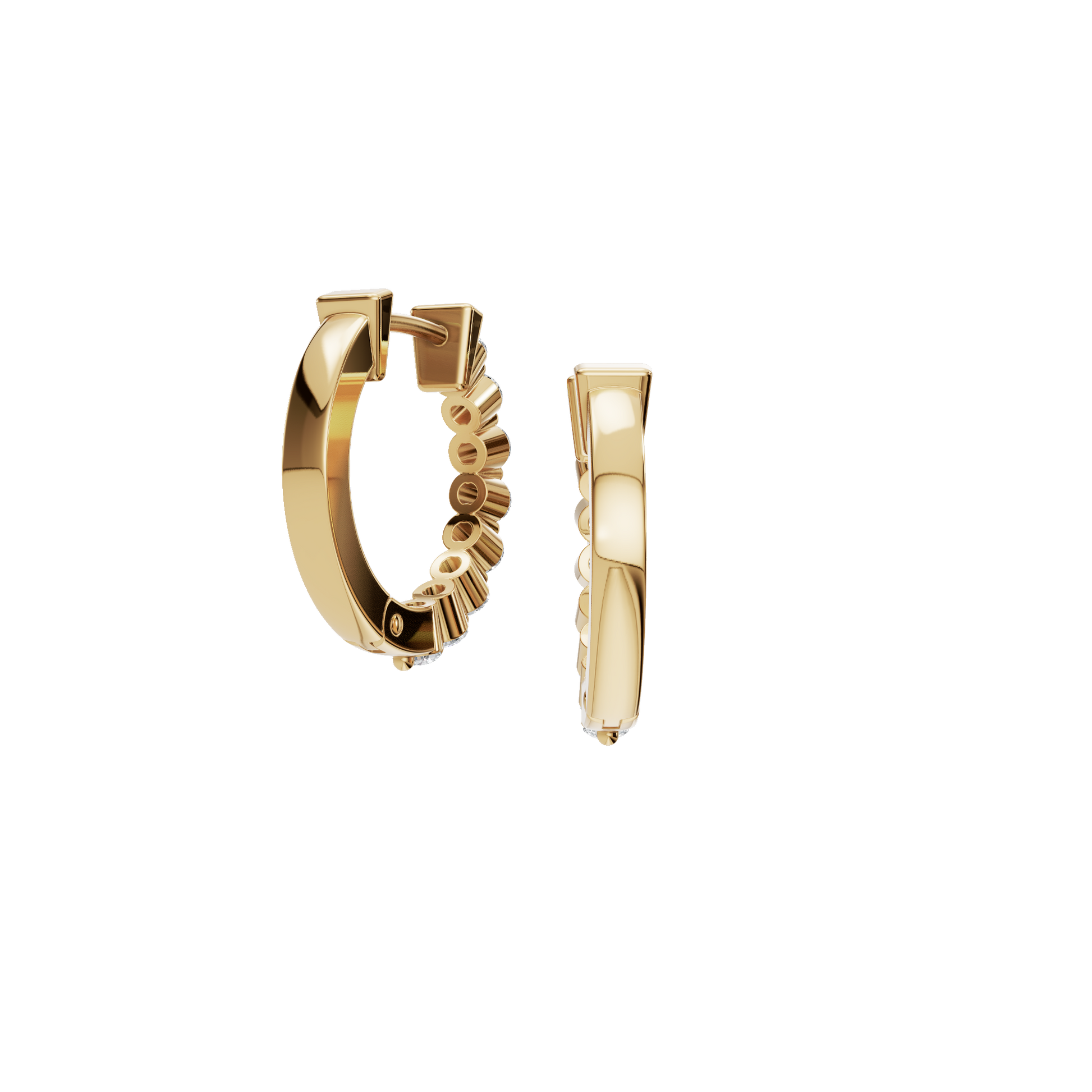 0.46 CTW Lab Grown Diamond Hoop Earrings | Inside Out Diamond Huggie Hoops