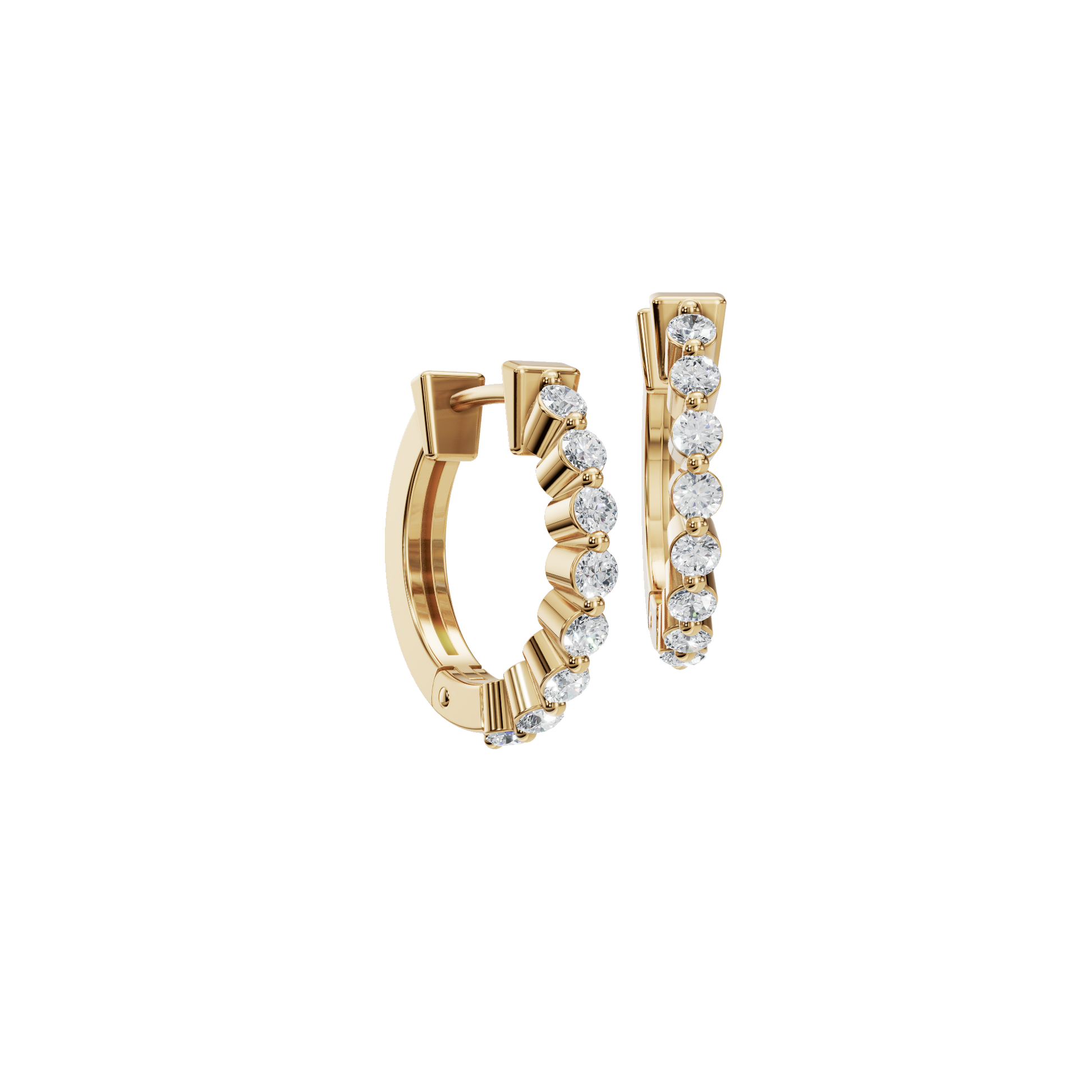 0.46 CTW Lab Grown Diamond Hoop Earrings | Inside Out Diamond Huggie Hoops