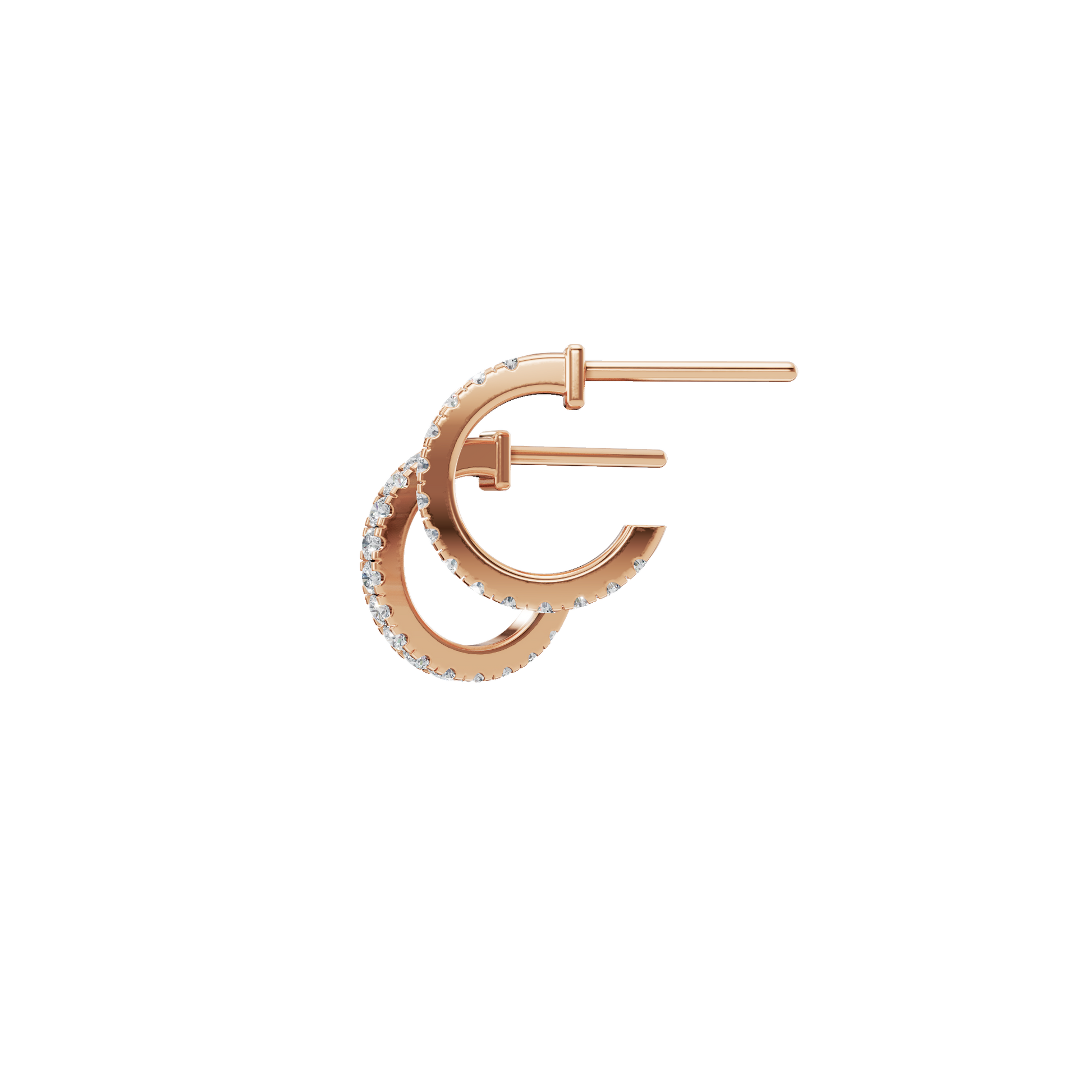 0.24 CTW Lab Grown Diamond Open Hoop Earrings | Minimalist Diamond Hoop Studs