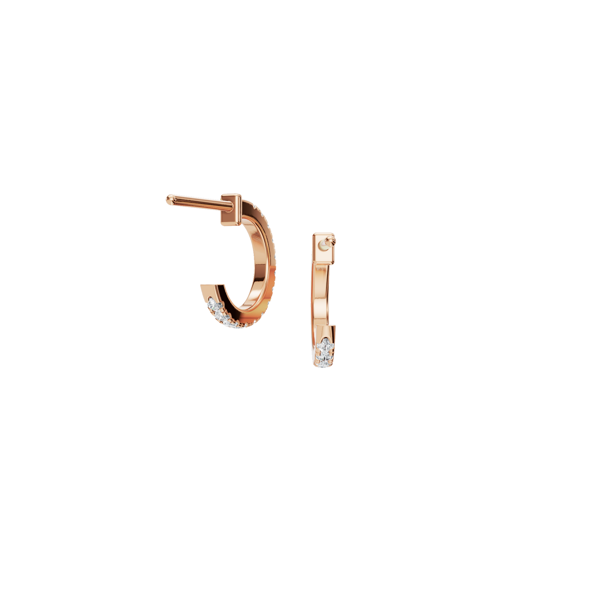 0.24 CTW Lab Grown Diamond Open Hoop Earrings | Minimalist Diamond Hoop Studs