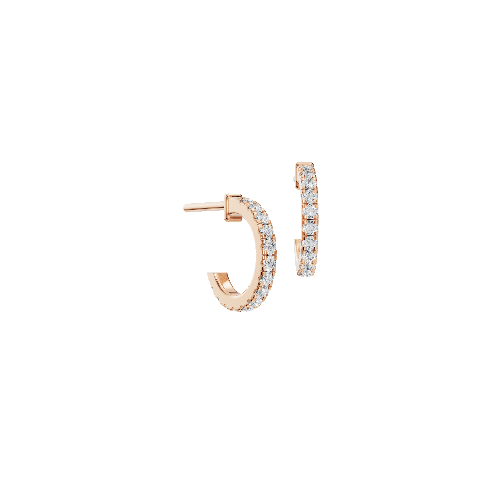 0.24 CTW Lab Grown Diamond Open Hoop Earrings | Minimalist Diamond Hoop Studs