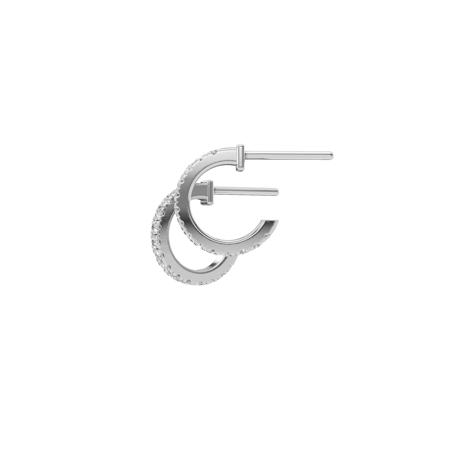 0.24 CTW Lab Grown Diamond Open Hoop Earrings | Minimalist Diamond Hoop Studs