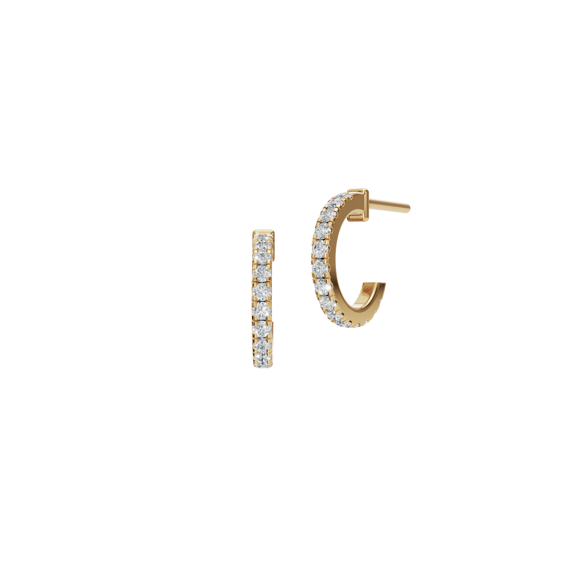 0.24 CTW Lab Grown Diamond Open Hoop Earrings | Minimalist Diamond Hoop Studs