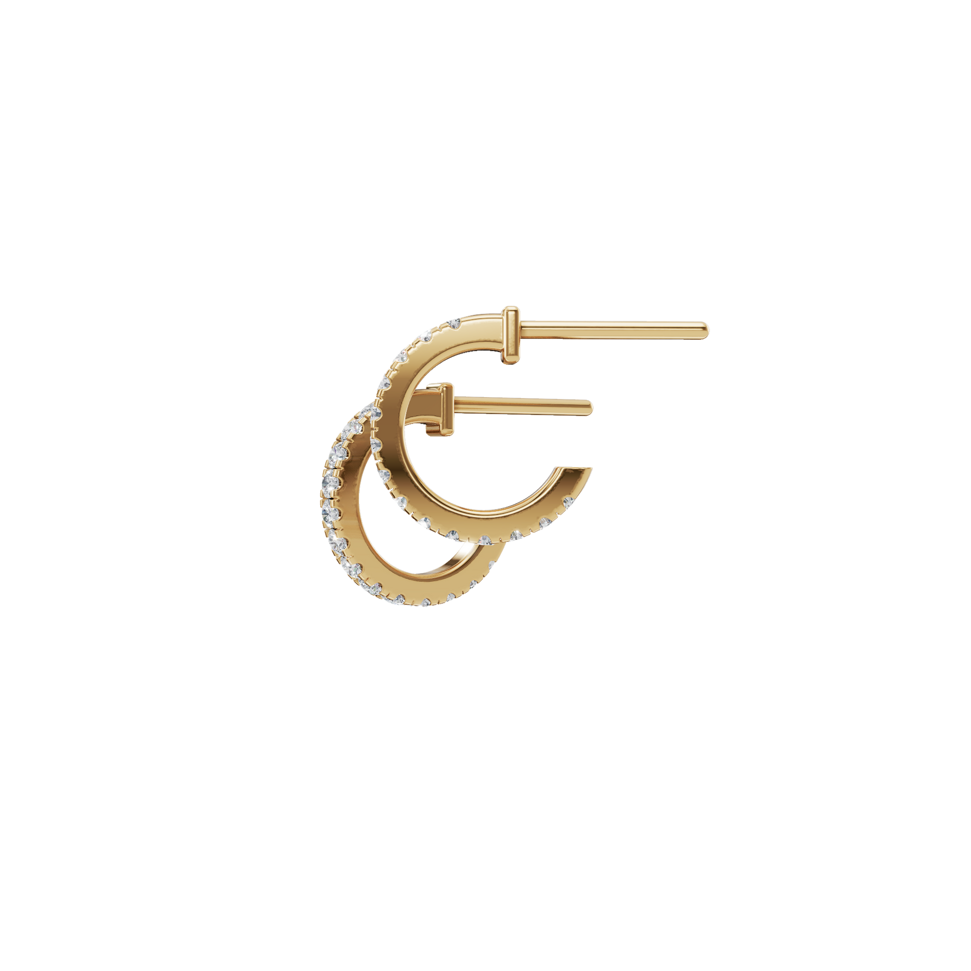 0.24 CTW Lab Grown Diamond Open Hoop Earrings | Minimalist Diamond Hoop Studs