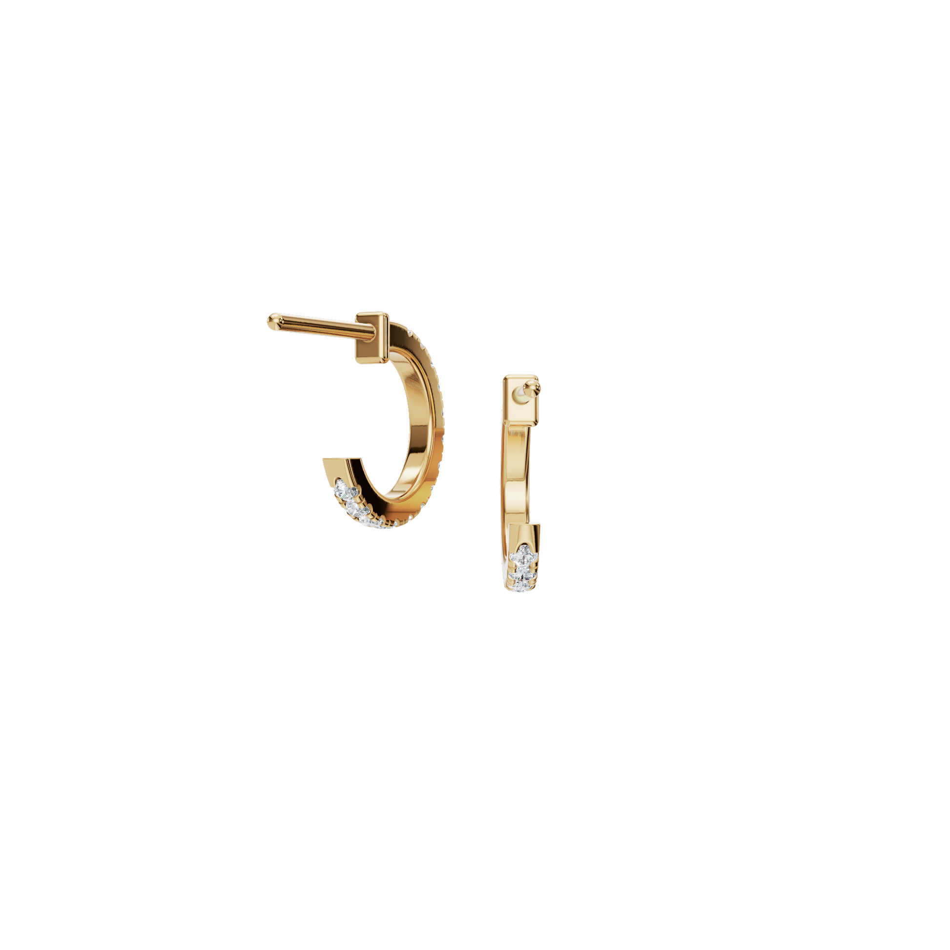 0.24 CTW Lab Grown Diamond Open Hoop Earrings | Minimalist Diamond Hoop Studs