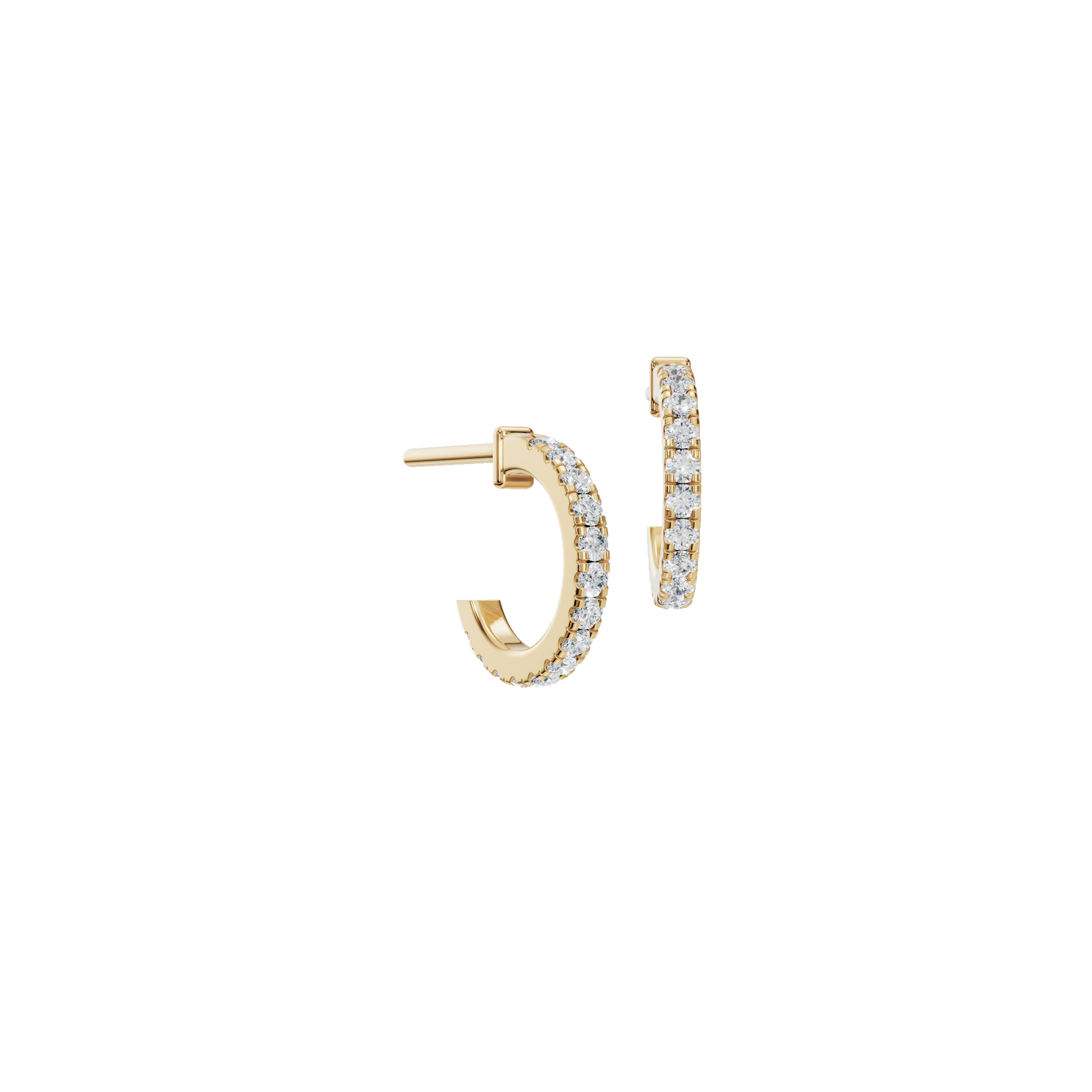 0.24 CTW Lab Grown Diamond Open Hoop Earrings | Minimalist Diamond Hoop Studs