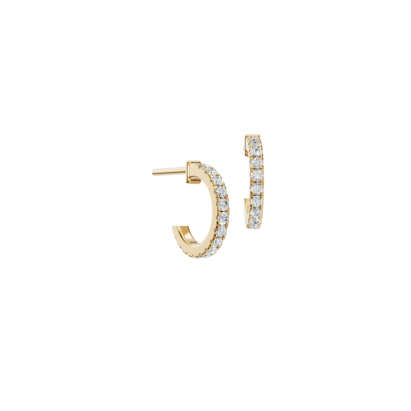 0.24 CTW Lab Grown Diamond Open Hoop Earrings | Minimalist Diamond Hoop Studs
