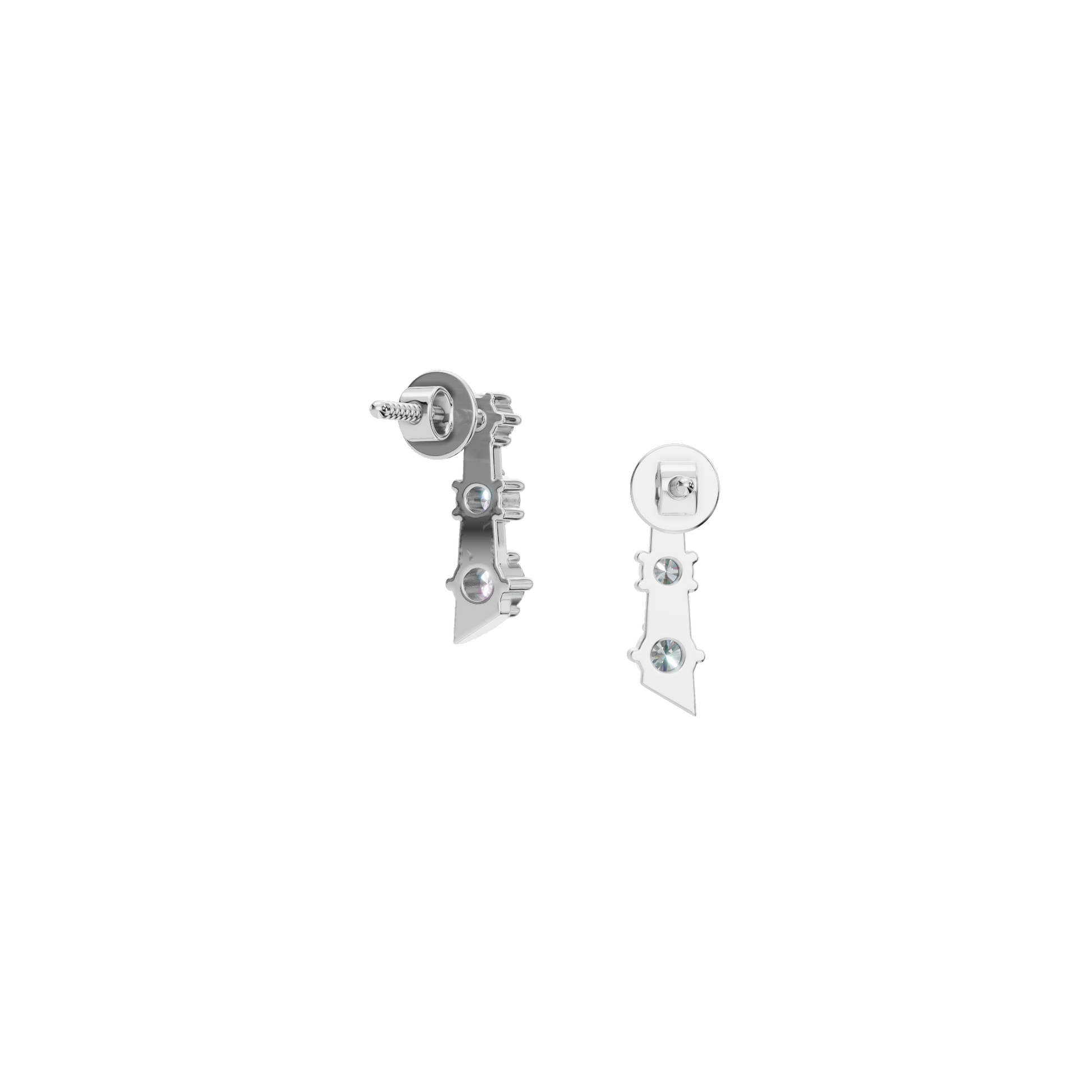 Three-Stone Lab Grown Diamond Bar Stud Earrings