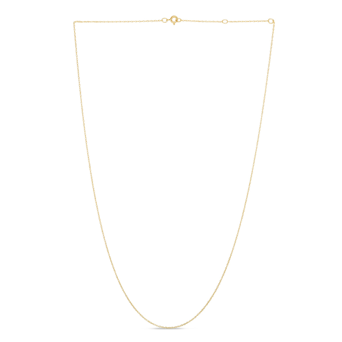 14K Gold 0.5mm Double Extendable Rope Chain Necklace