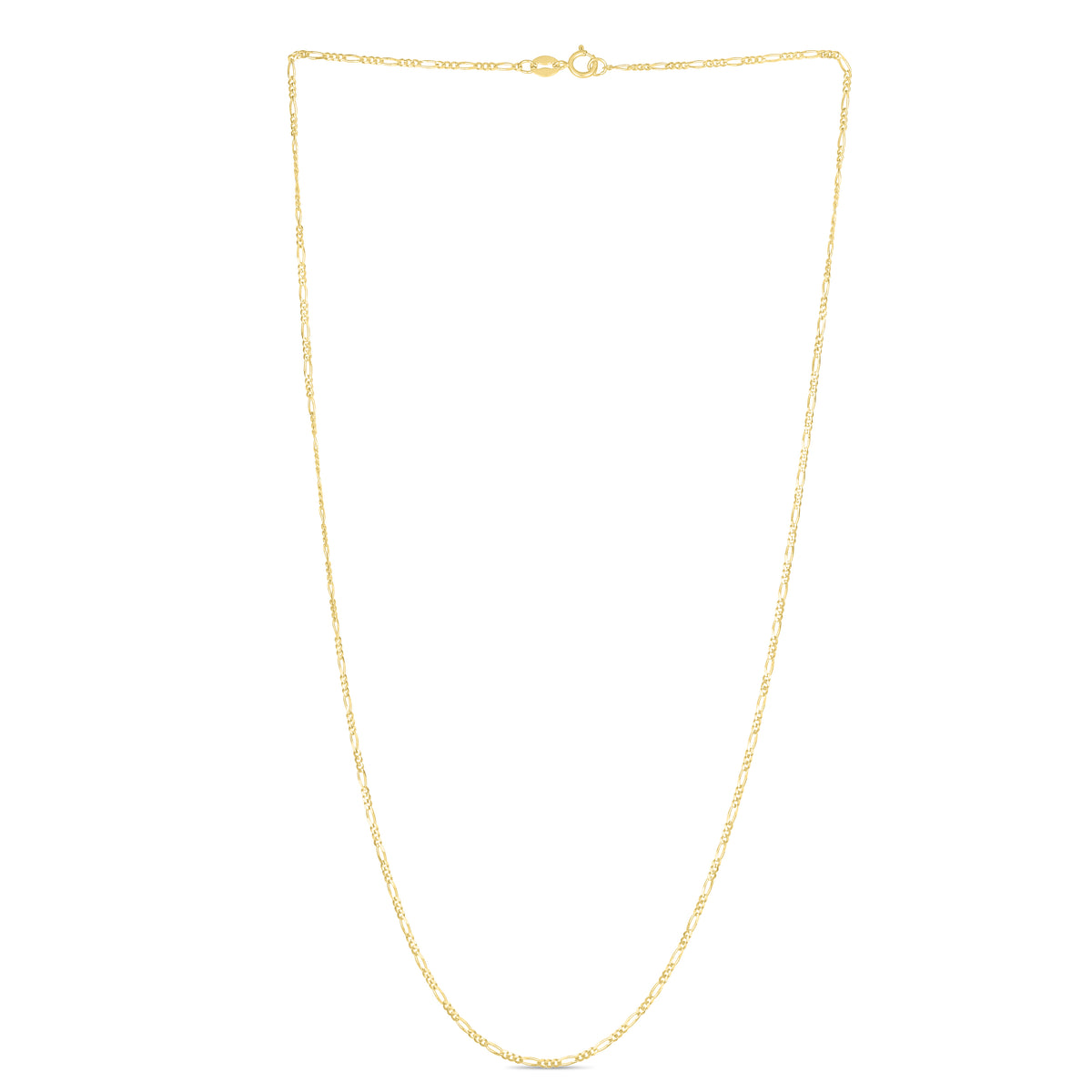 14K Yellow Gold 1.9 mm Figaro Link Chain