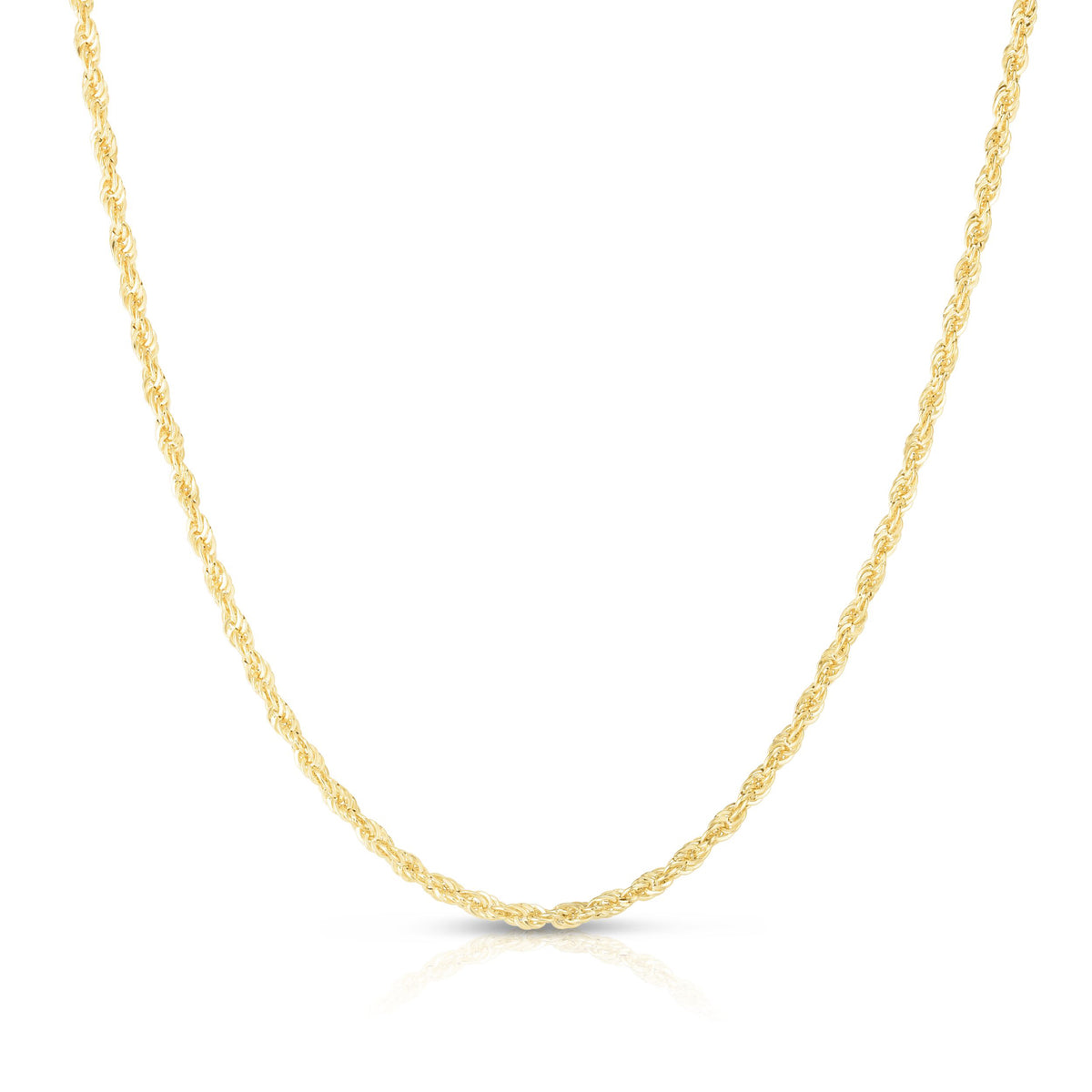 14K Yellow Gold 2.5mm Lite Rope Chain Necklace
