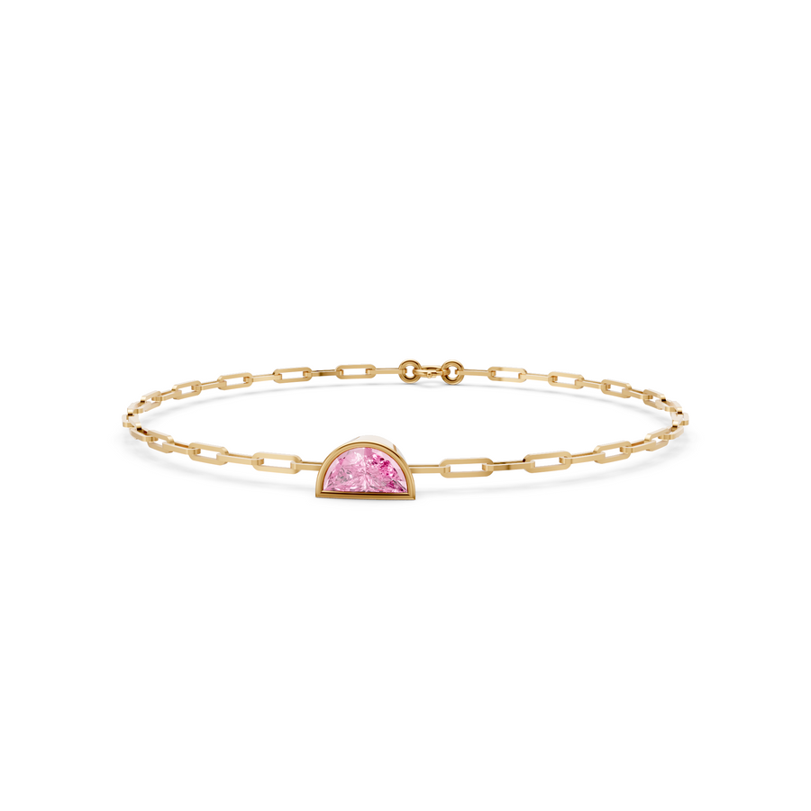 Pink Half Moon Lab Diamond Bracelet