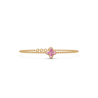 Custom Star-Shaped Pink Diamond 14K Gold Chain Bracelet