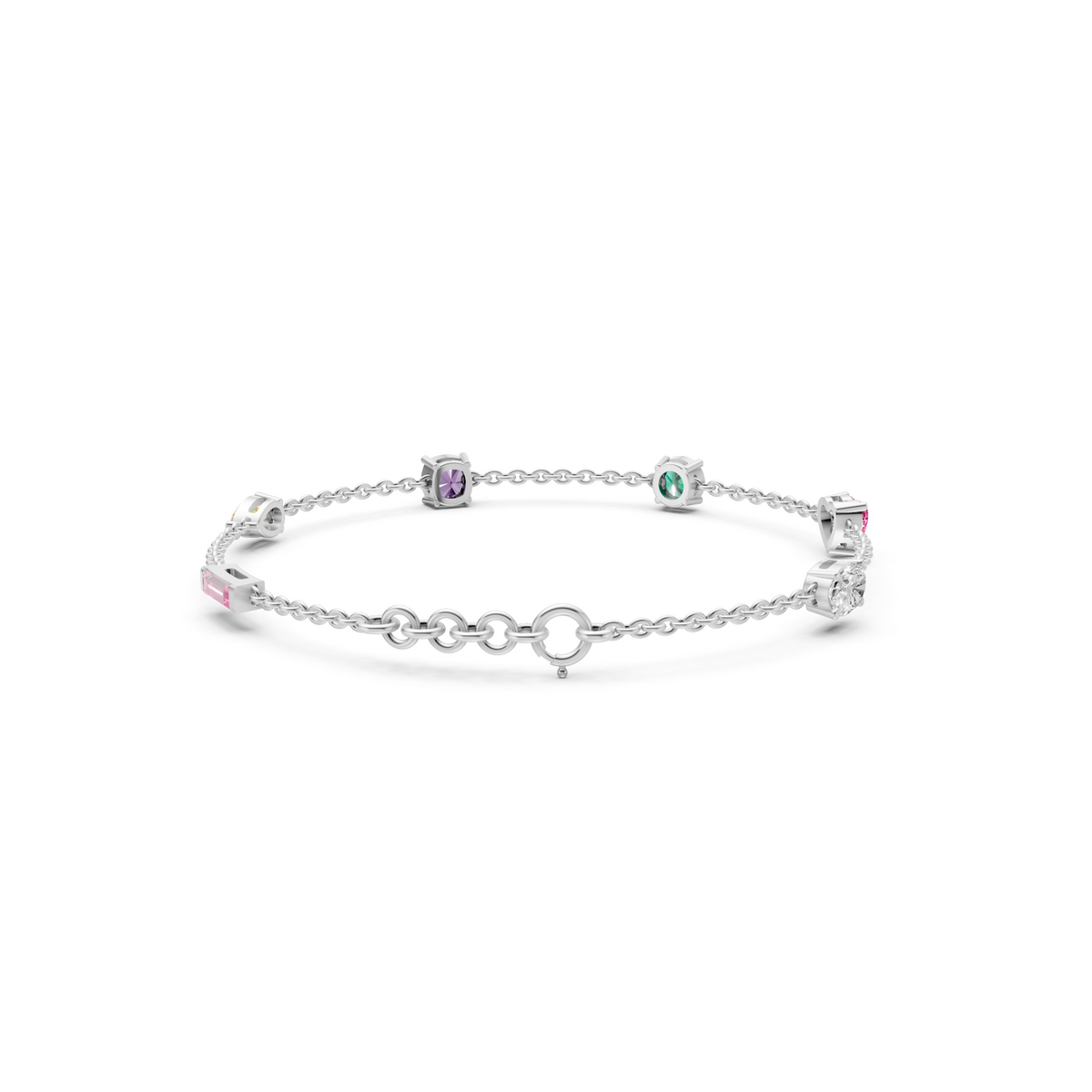 Multi-Color Lab Diamond Chain Bracelet