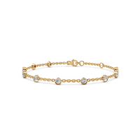 Aria Round Diamond Bezel Station Chain Bracelet