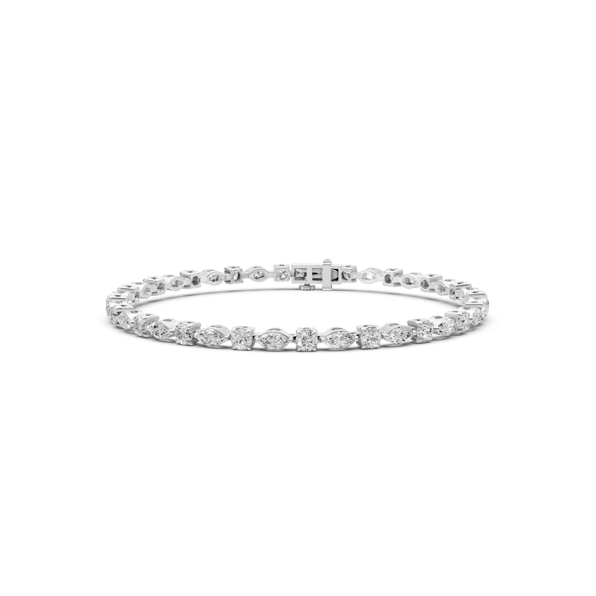 Luxury 3.89 CTW Round and Marquise Diamond Bracelet