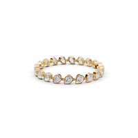 Pear Cut Diamond Bezel Tennis Bracelet in Solid Gold