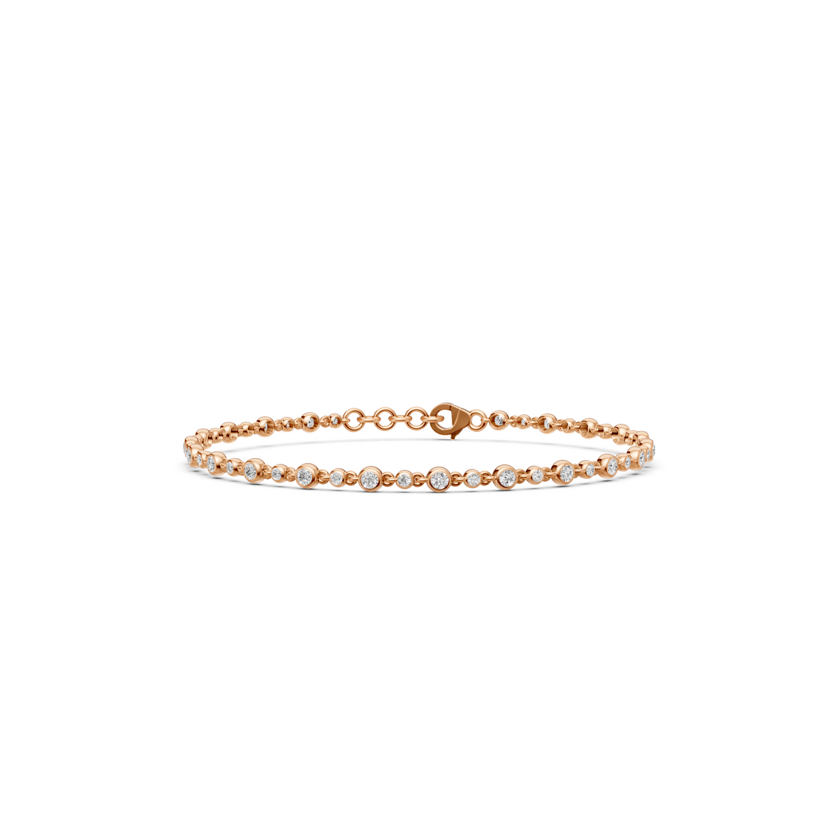 Alternating Size Bezel Diamond Chain Bracelet