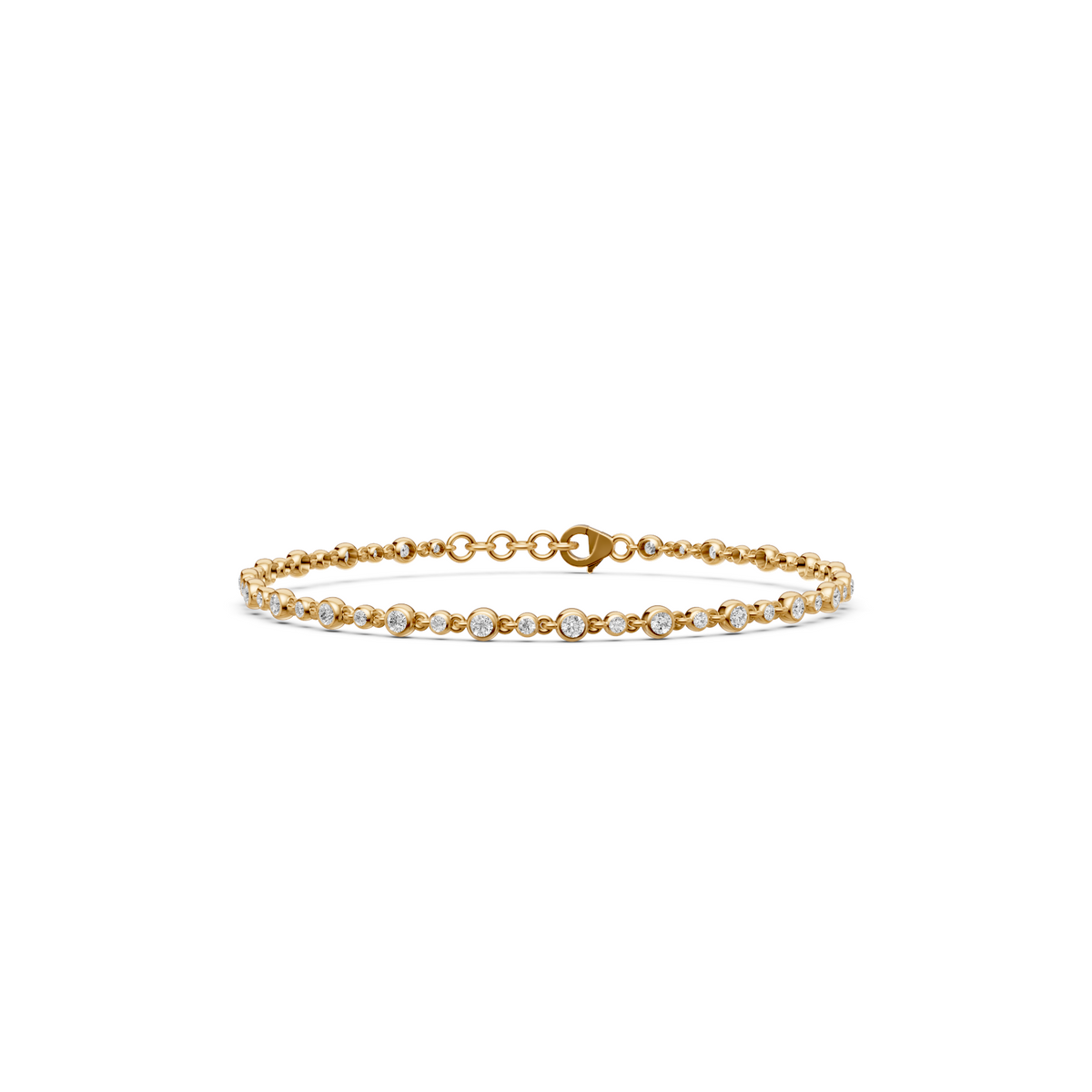 Alternating Size Bezel Diamond Chain Bracelet