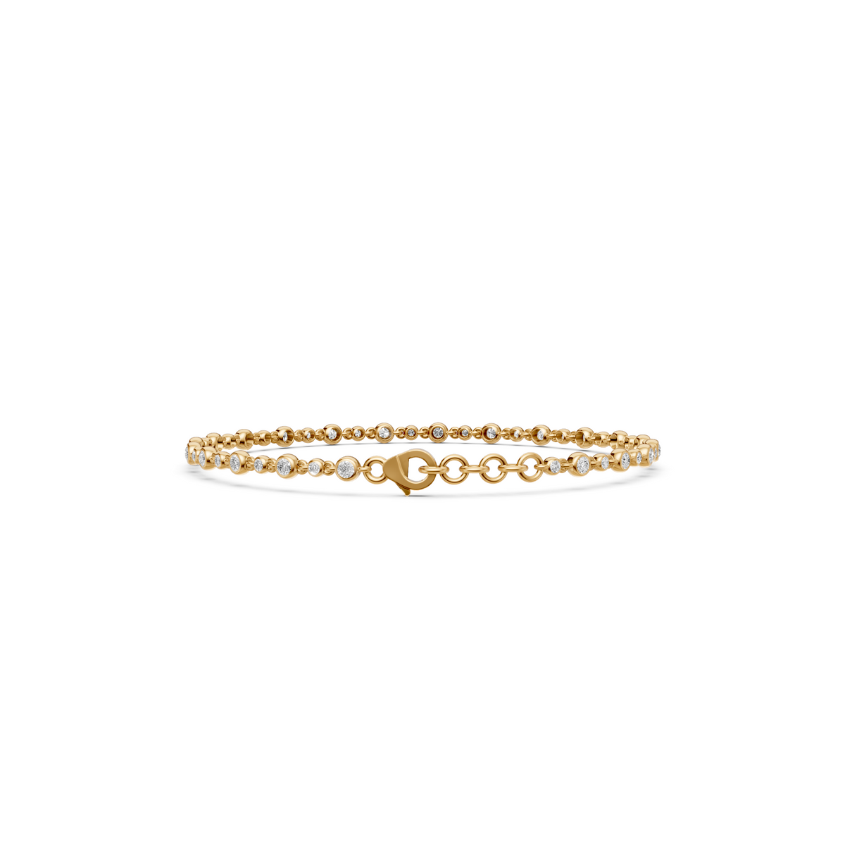 Alternating Size Bezel Diamond Chain Bracelet